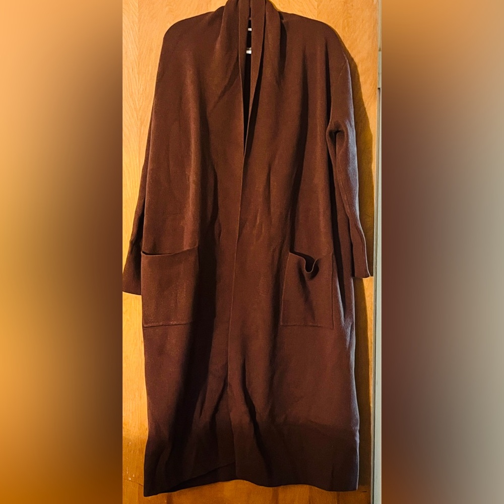 Elegant Brown Women's Sweater Coat